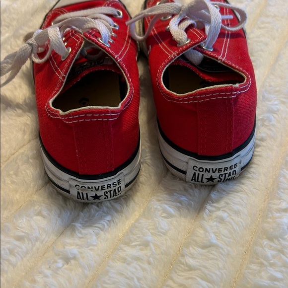 Converse Kids Red Low-Top Canvas Sneakers with White Laces - Picture 4 of 12